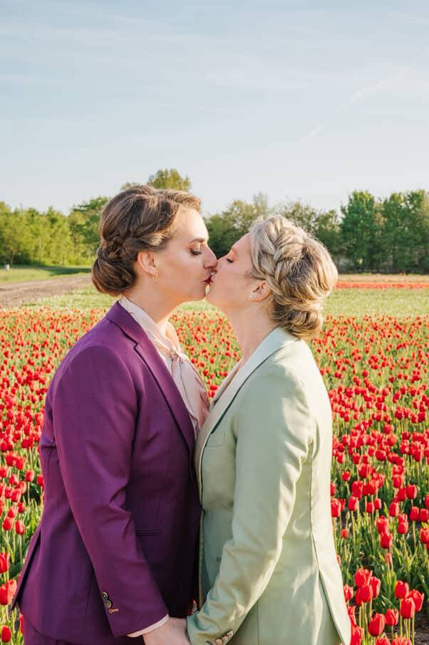 LGBTQIA+ Friendly wedding makeup and hairstyles for couples in Amsterdam