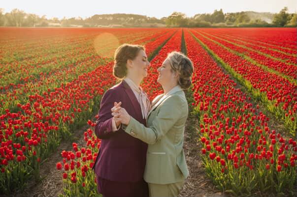 LGBTQIA+ Friendly wedding makeup and hairstyles for couples in Amsterdam