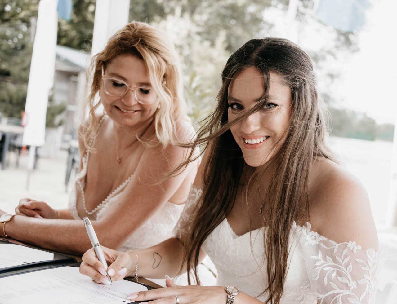 LGBTQIA+ Friendly wedding makeup and hairstyles for couples in Amsterdam